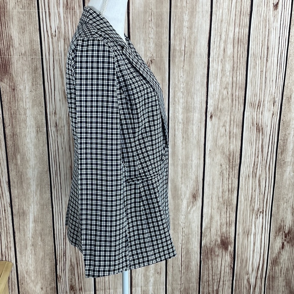 Doe & Rae Black and White Checkered Blazer Medium - Picture 6 of 10